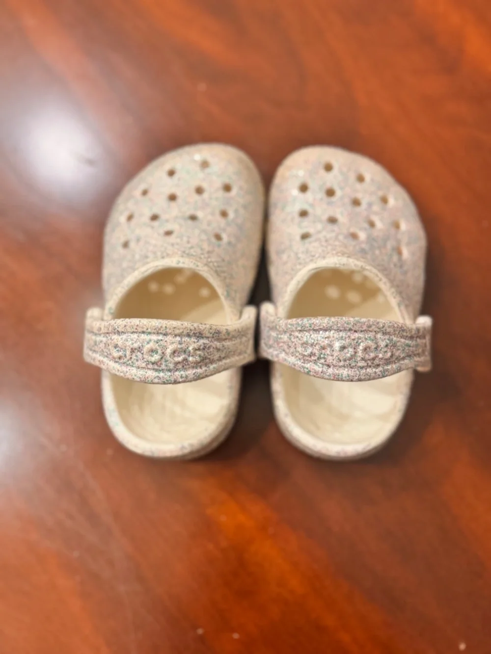 Crocs Toddler Girls Glitter Crocs Size 4 White